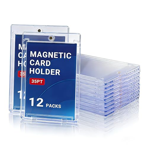 Yuoyar 12-Pack Magnetic Card Case - 35pt UV Protected Hard Plastic Holder