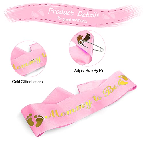 HUKONHEP Baby Shower Sash Set - Mommy & Daddy to Be Badges