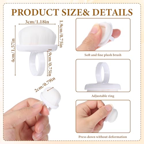 HJZHII Wearable Ring Nail Dust Brush Soft Bristle Manicure Tool 4Pcs