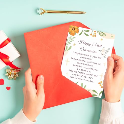 First Communion Gift Card for Boys and Girls - Christian Baptism Confirmation