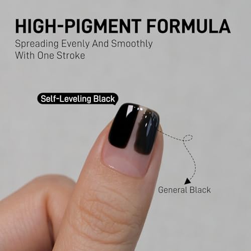 GAOY Jet Black Gel Nail Polish 16ml - Self-Leveling UV Cure