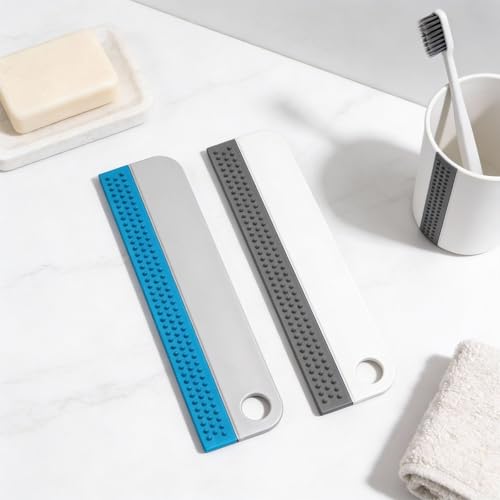 Mini Silicone Squeegee Set - 2 Pack Small Handheld Window Scraper