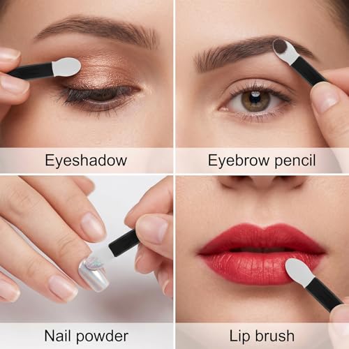Salbsever 50 Pack Double-Sided Eyeshadow Sponge Applicators, Portable Mini Makeup Brushes