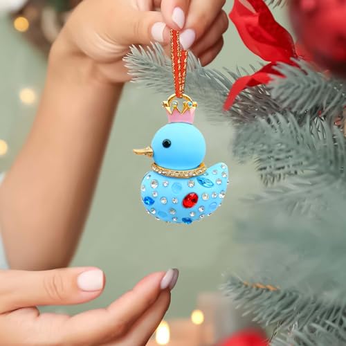 Duck Christmas Ornament Blue Rubber Duck Holiday Tree Decor - Kids Gift