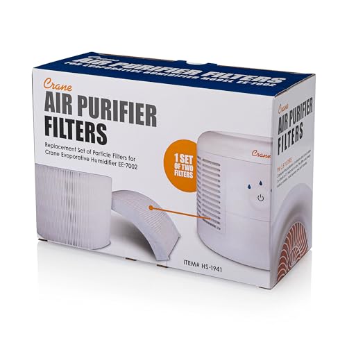 Crane Genuine Air Purifier Replacement Filter For Model EE-7002AIR, HS-1941 HEPA Air Filter Replacement, 1 Full Replacement Set