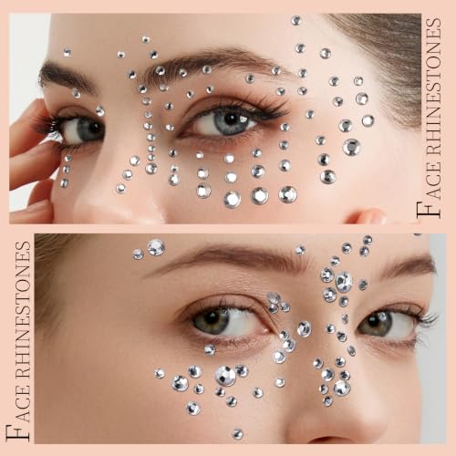 Teenitor Self-Adhesive Face & Body Rhinestone and Pearl Makeup Gems