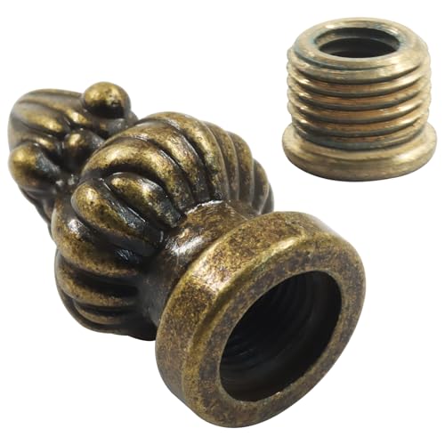 Antique Brass Lamp Finial - Dual-Thread for 3/8" & 1/4-27