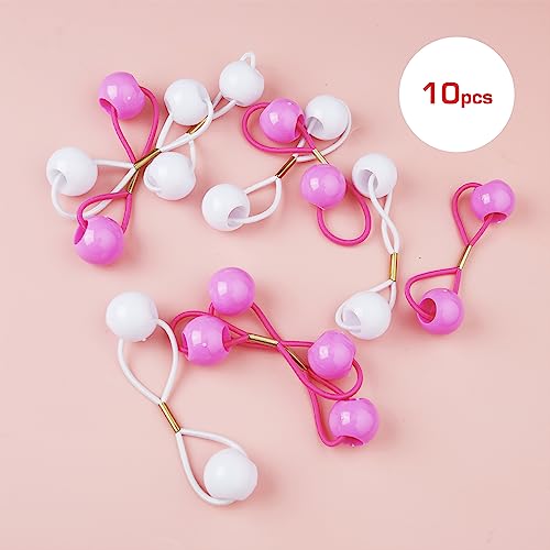 RED by Kiss 16mm Ball Hair Ties, 10 Pack Colorful Bubble Ponytail Holders