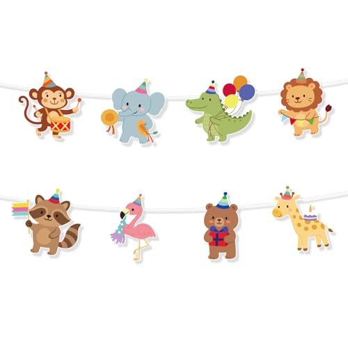 Animal Parade Birthday Banner - Pre-Threaded Hanging Decor