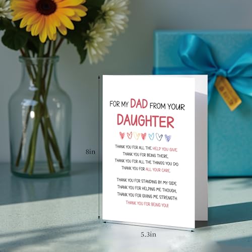 Sentimental Father's Day Card from Daughter - 8x5.3 inches