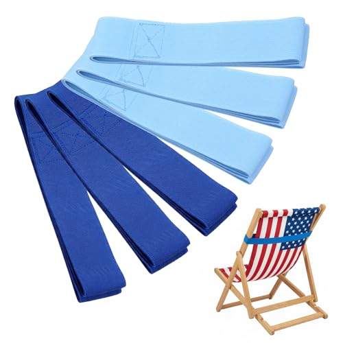 Elastic Beach Towel Bands - 6 Pack Windproof Clips for Loungers