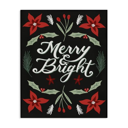 Christmas Poinsettia Holiday Canvas Wall Art - Unframed, 30x40 Inches