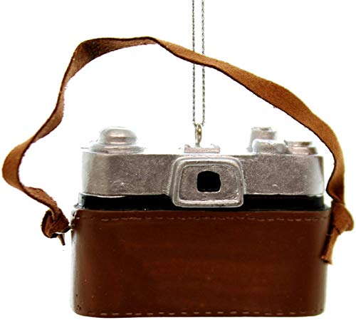 Camera Ornament for Christmas Tree Brown Resin Holiday Decor