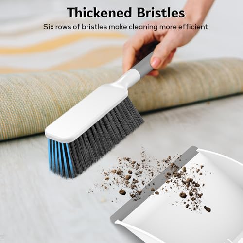 SetSail Small Dustpan and Brush Set with Comb Teeth - White