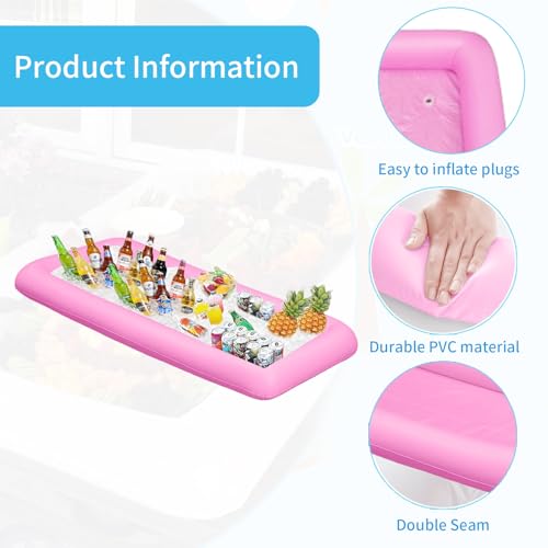 Inflatable Ice Buffet Serving Tray - Heavy-Duty Drink Cooler for Parties