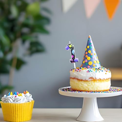 Boyuzcui Multicolor 10 Neon Birthday Candles Fluorescent Cake Topper for 10th Party