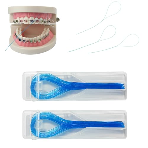 Ceonam 70 Count Dental Floss Threaders for Braces, Bridges and Implants