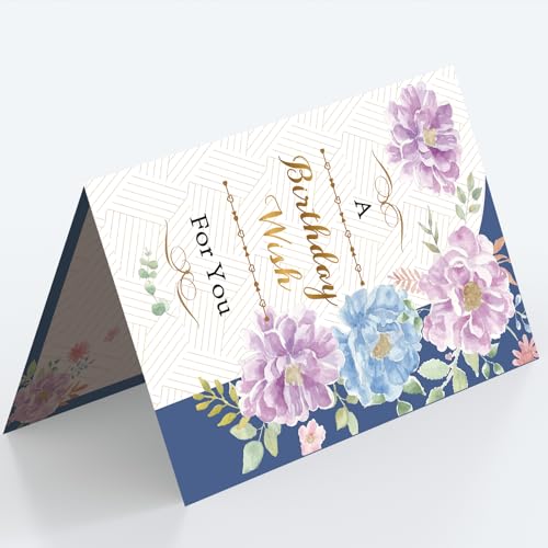 Happy Birthday Greeting Card for Her - AS 264 Luxury Linen Cardstock