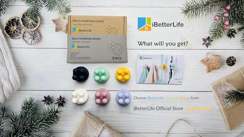 iBetterLife Self-Adhesive Silicone Hook Holders, 5-Pack - Antique White