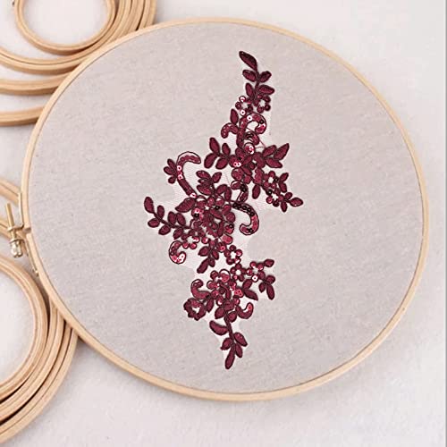 Qusmeiyici 4pcs Sequin Flower Patches Embroidered Applique for Dresses