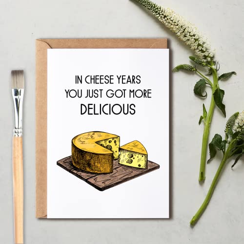 Funny Cheesy Birthday Card - In Cheese Years - 5x7 inches