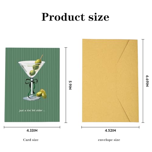 Espresso Martini Birthday Card - Green-Tini Funny Coffee Cocktail Greeting