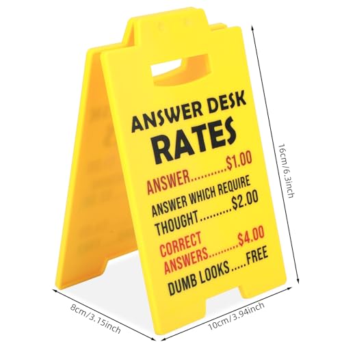 Funny Desk Rates Sign - 6.3x3.94 Inch Office Gag Gift
