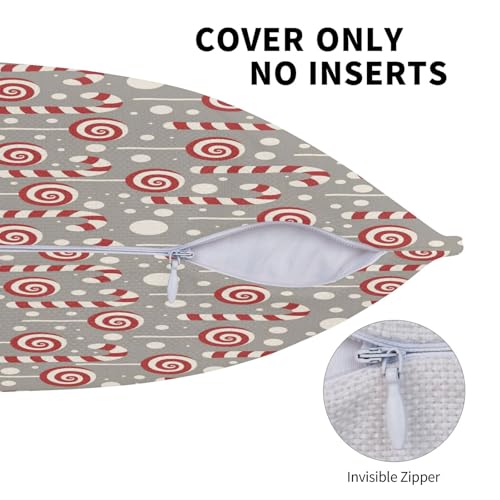 Christmas Candy Cane Lumbar Pillow Covers - Set of 2, 12x20