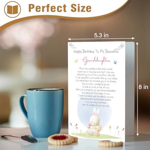 Heartfelt Birthday Card for Granddaughter with Romantic Poem