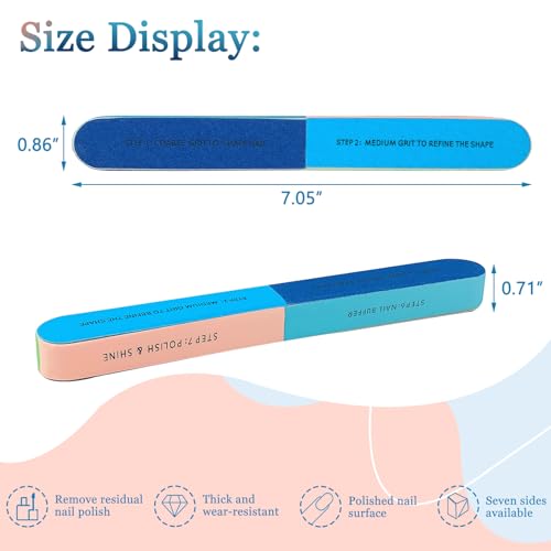 LNAUJS 6-Pack All-in-One Nail Buffer and Shaper for Smooth Shine