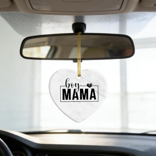 Boy Mama Ceramic Ornament Gift Set for New Moms - Marble Design