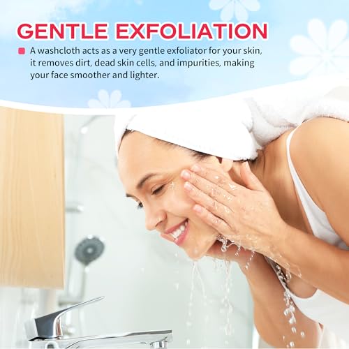 HOMERHYME Microfiber Face Towels - 12 Pack Ultra Soft & Quick Dry
