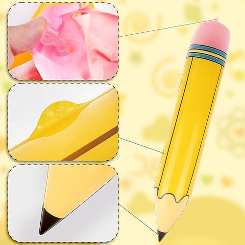 Giant Pencil Balloons (3pcs) - 27'' Yellow Foil Balloons for School Parties