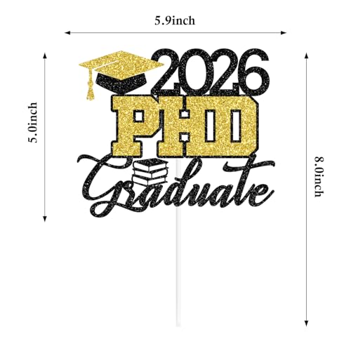 2026 PhD Graduate Cake Topper - Congrats Grad Party Decoration