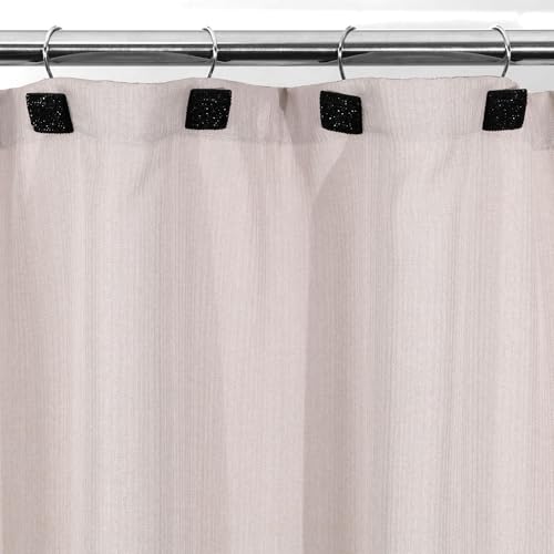 Black Crystal Shower Curtain Hooks - 12Pcs Sparkly Diamond Rings