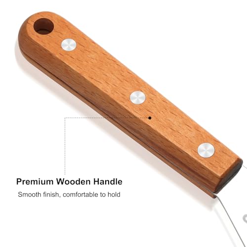 11-Inch Stainless Steel Slotted Fish Spatula with Wood Handle