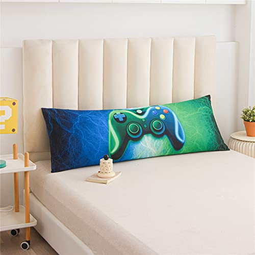 Meeting Story Gamer Body Pillow Cover 54x20 Inch - Blue-Green Gaming Bedding