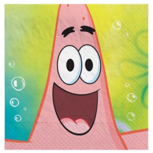 SpongeBob Themed Luncheon Napkins - 16 Pack, 6.5" x 6.5"