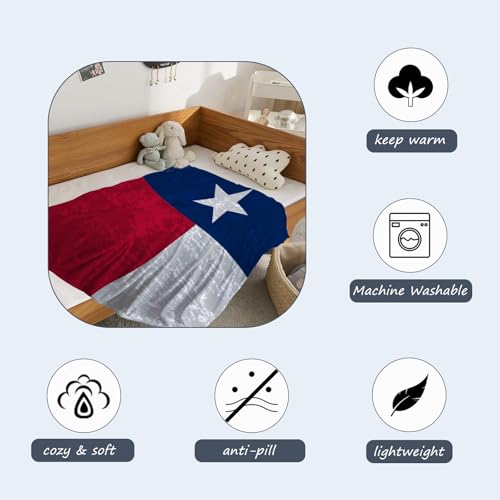 Patriotic American Flag Throw Blanket for Kids - 40x50 inches