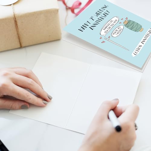 Funny 2 Year Anniversary Card for Husband & Wife - Cotton Theme