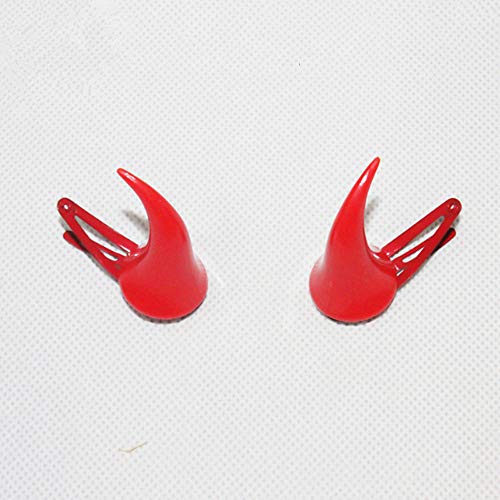 Devil Horns Hair Clips Red Barrettes for Halloween Costumes 1 Pair