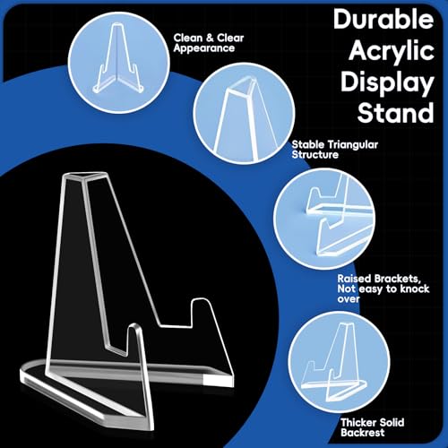 Acrylic Card Display Stands for Sports Cards & Collectibles - 20 Pack