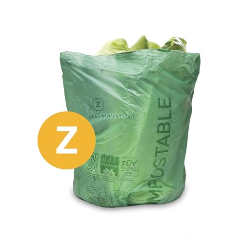 simplehuman 60 Pack Code Z Compostable Trash Bag Liners 4L Fit for Caddy, Plant-Based PVOH