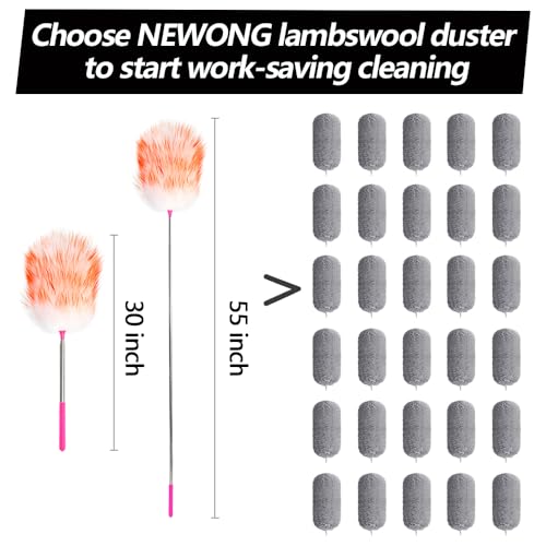 NEWONG 5-Pack Extendable Lambswool Duster Set, 35-55" Reach