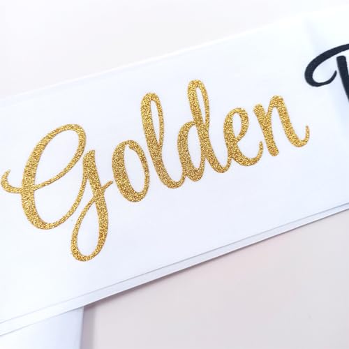 Golden Birthday Sash for Girls - White and Gold Party Decor