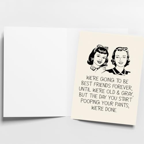 Funny Birthday Card for Bestie - Unique Friendship Card Gift