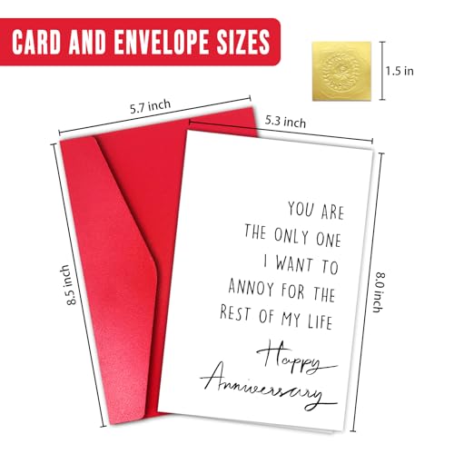 Funny Anniversary Card for Couple - Witty 'Annoy You Forever' Greeting