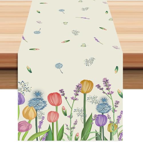 Lavender Tulip Table Runner 13x72 Inch for Home & Party Decor