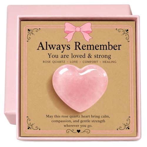 Rose Quartz Heart Affirmation Gift for Love & Strength