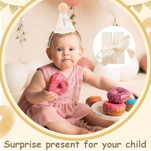 Vovii 1st Birthday Girl Hat - One Year Old Party Crown with Bow